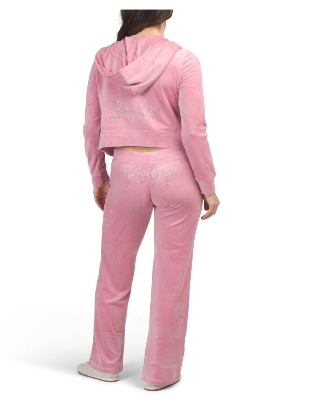 💕▪️JUICY COUTURE▪️rose Classic Velour Track Suit Joggers Sweats Size L XL - Picture 2 of 2